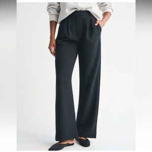 Curve Love A&F Sloane Tailored Wide Leg Pant Abercrombie & Fitch Black Trousers